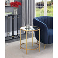 Mirrored Round End Table H407