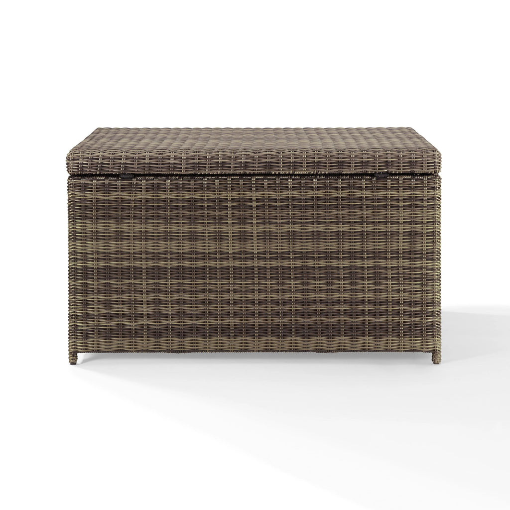 Weathered Brown Wicker Patio Deck Box K9734