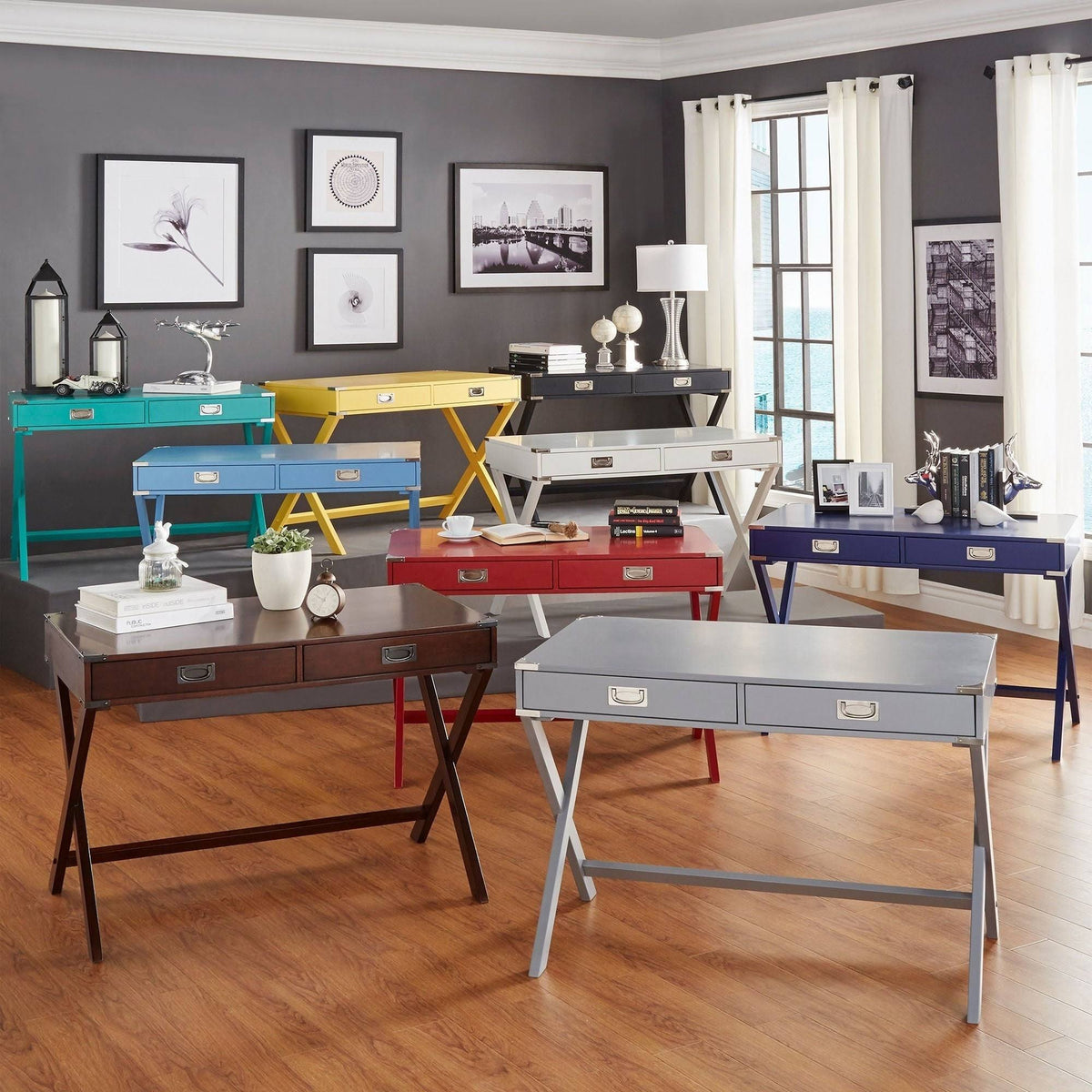 Blue Medium Campaign Desk A2212