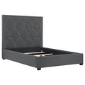Upholstered Bed with Nailhead Trim Charcoal E6229