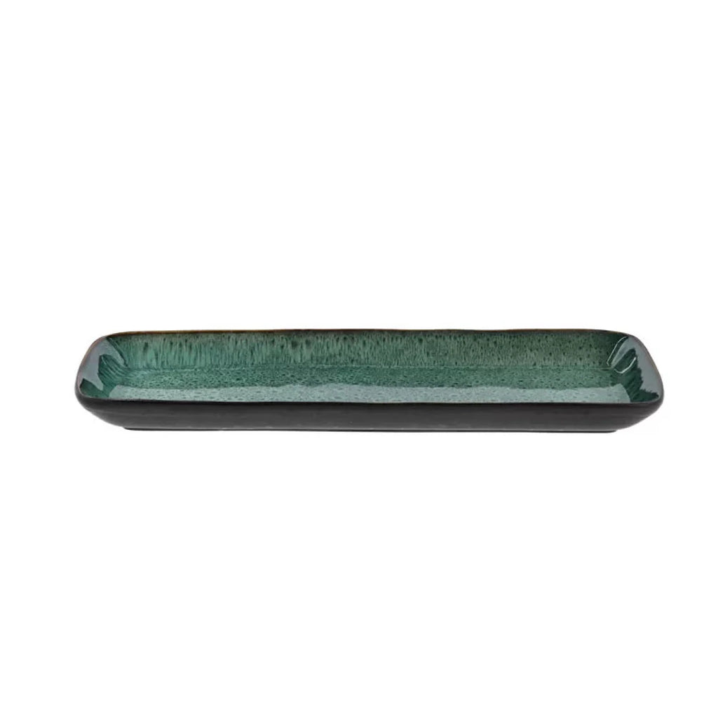 Stoneware Dish 14x38 cm Black, Green A338603