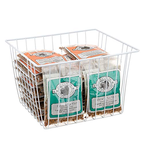 Upright Freezer Organizer Bins, 6Pcs White Wire Storage Baskets with Built-in Handles Y805524
