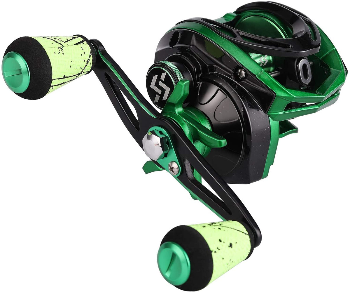 Low Profile Baitcasting Fishing Reel 7.3:1 Gear Ratio Nylon Frame D4097
