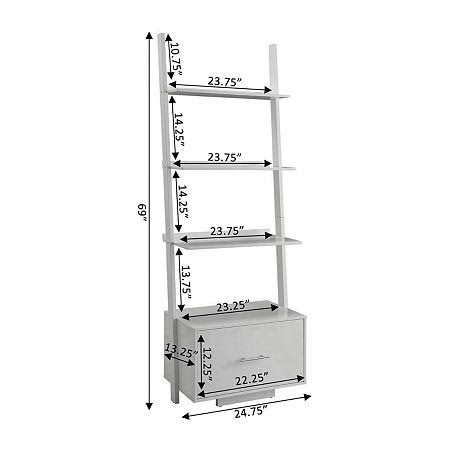 Ladder Bookcase with File Drawer B60196