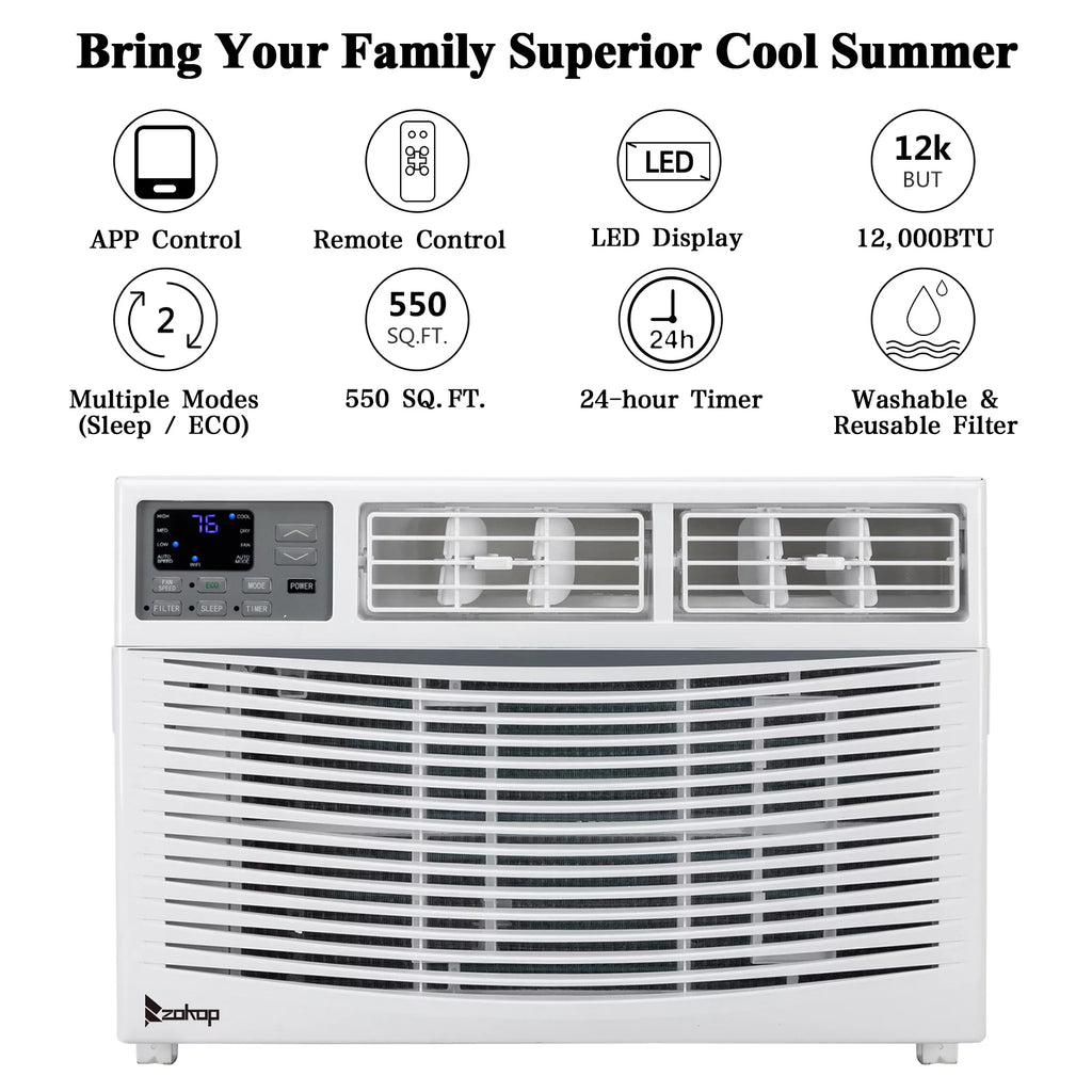 12000BTU 110V Window-Mounted Air Conditioner with Remote Control D969249