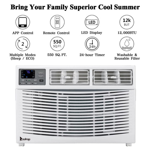 12000BTU 110V Window-Mounted Air Conditioner with Remote Control D969249