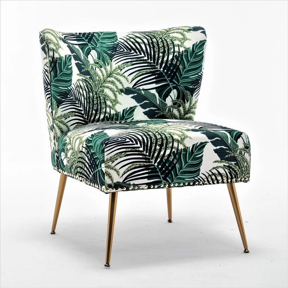 Green Microfiber Upholstered Slipper Chair W465