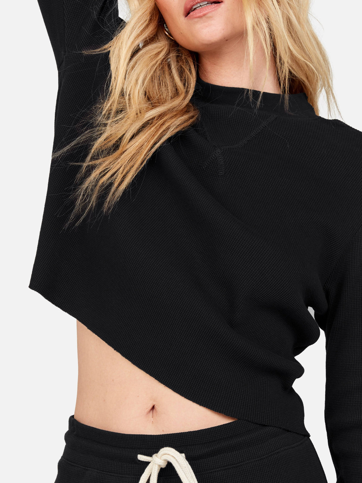 Organic Thermal Boxy Crop Jet Black K99425