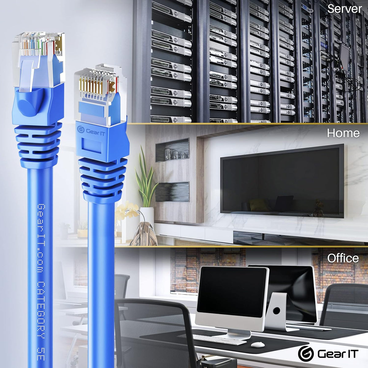 50-Pack Cat5e Ethernet Patch Cable 3 Feet Blue C419