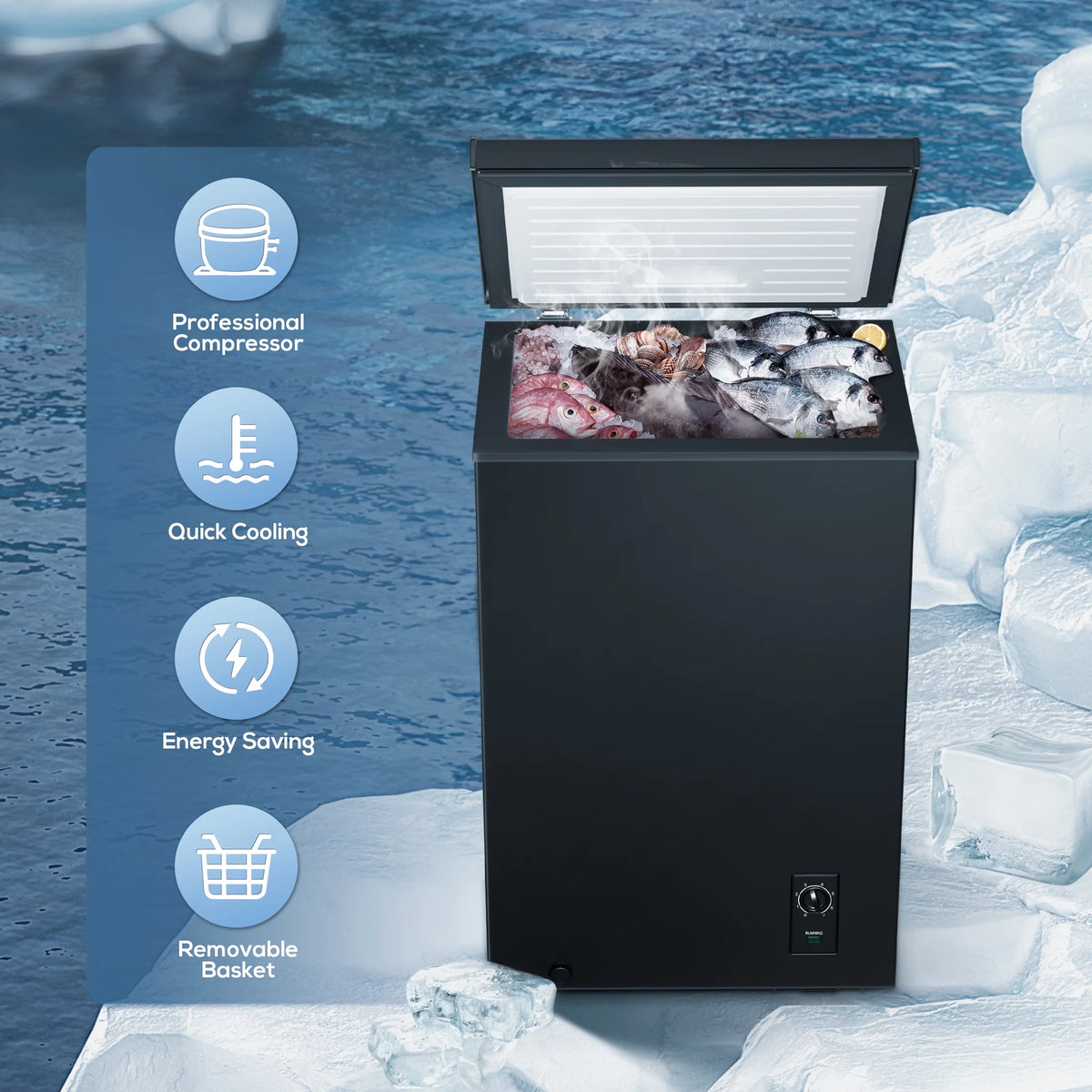 2.7 Cubic Feet White Compact Chest Freezer Z198550