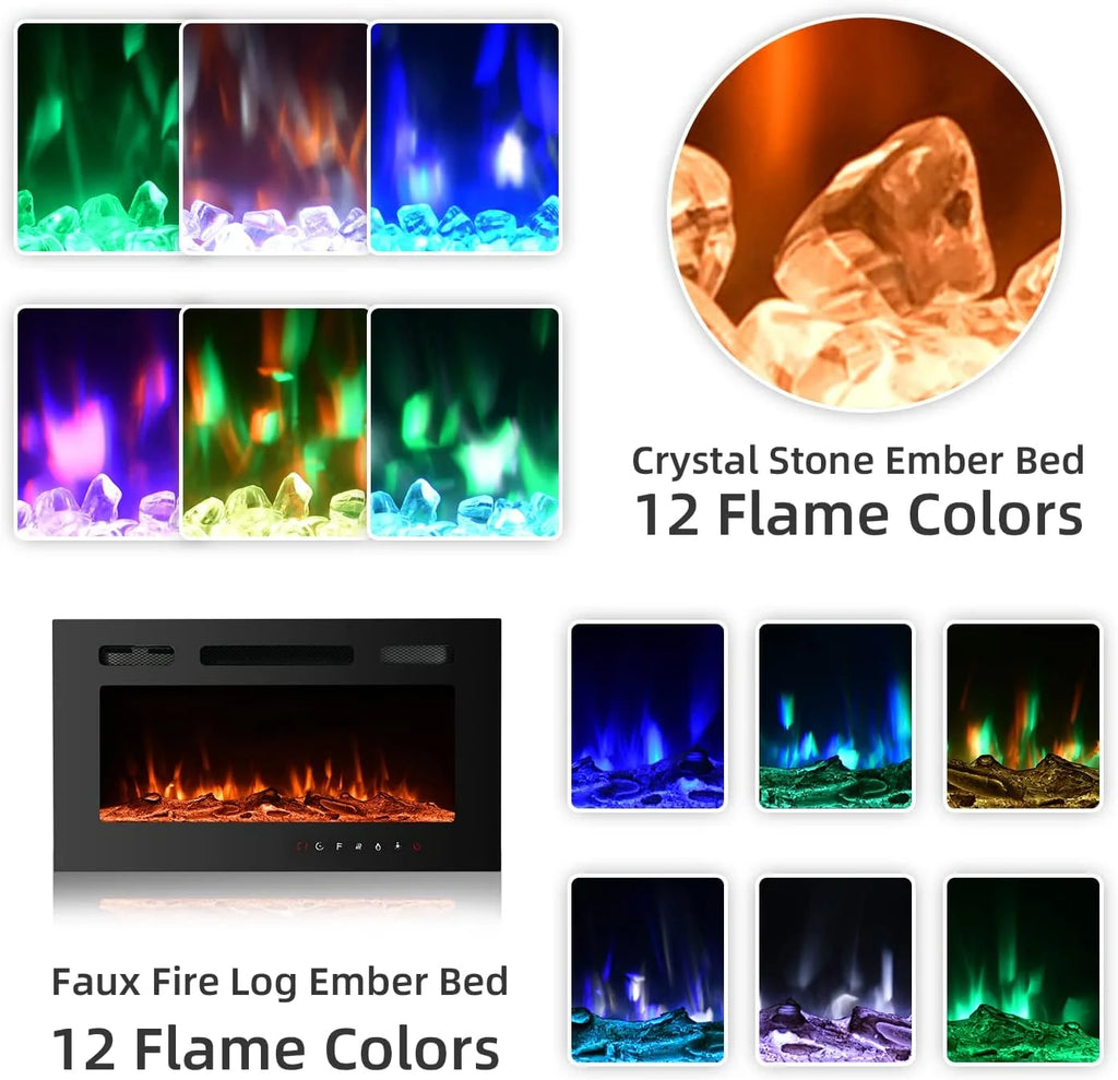 White 70'' TV Stand with 36'' Electric Fireplace J162612
