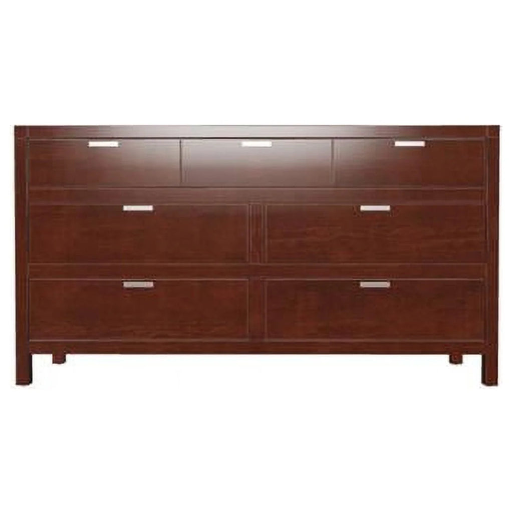 Brown 7 Drawer Solid Wood Double Dresser L7717