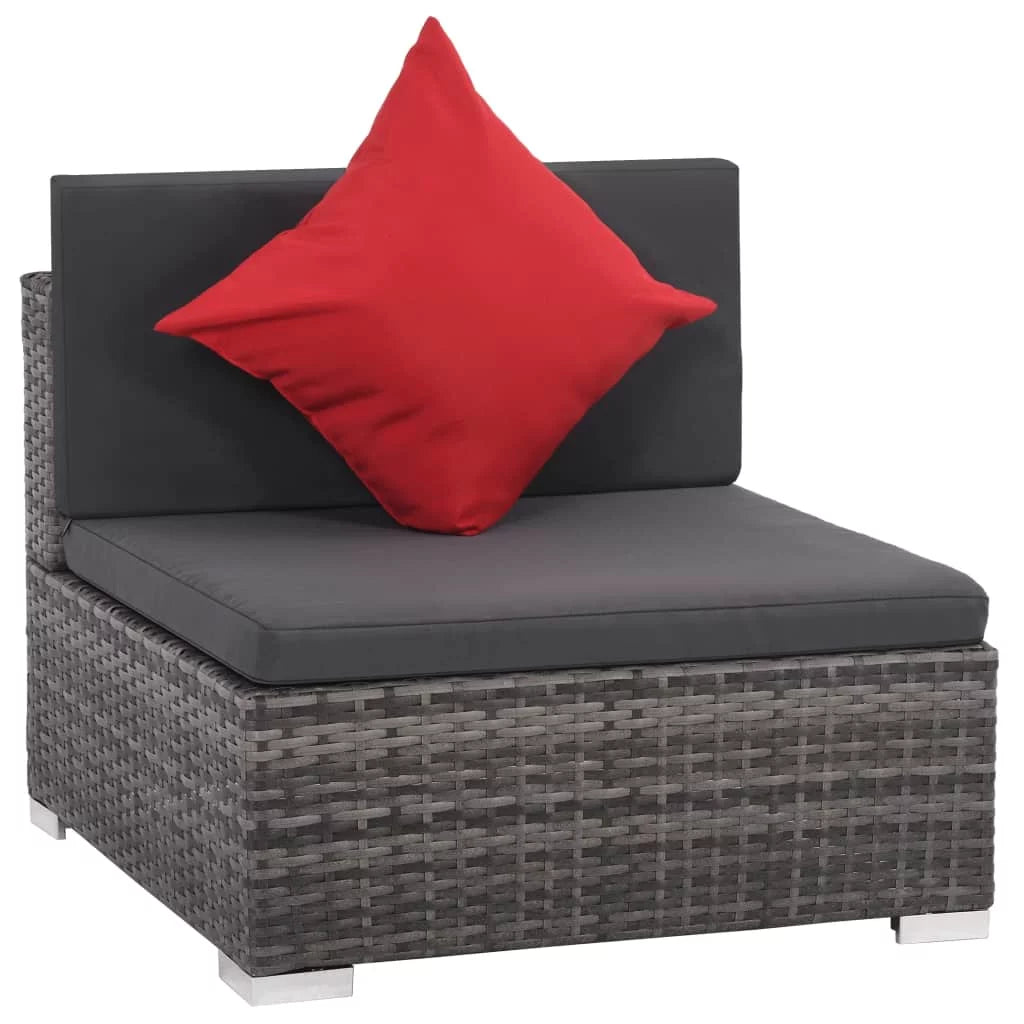 8 Piece Cushioned Poly Rattan Outdoor Conversation Set L7657