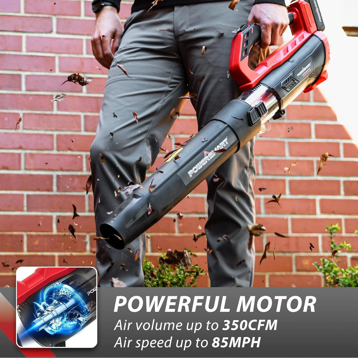 Cordless Leaf Blower with 2PCS 20V MAX 2.0Ah Battery and Charger C25306