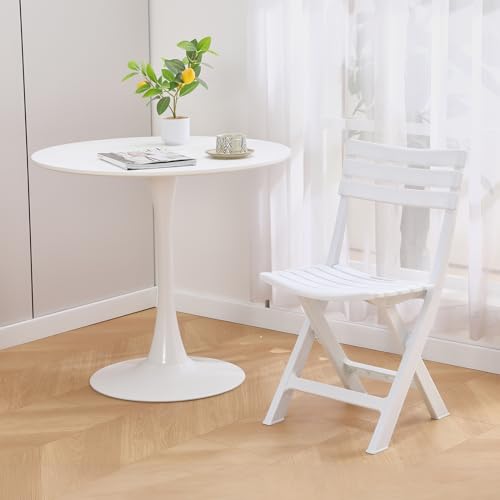 Folding Plastic Chairs 4 Pack White D5285