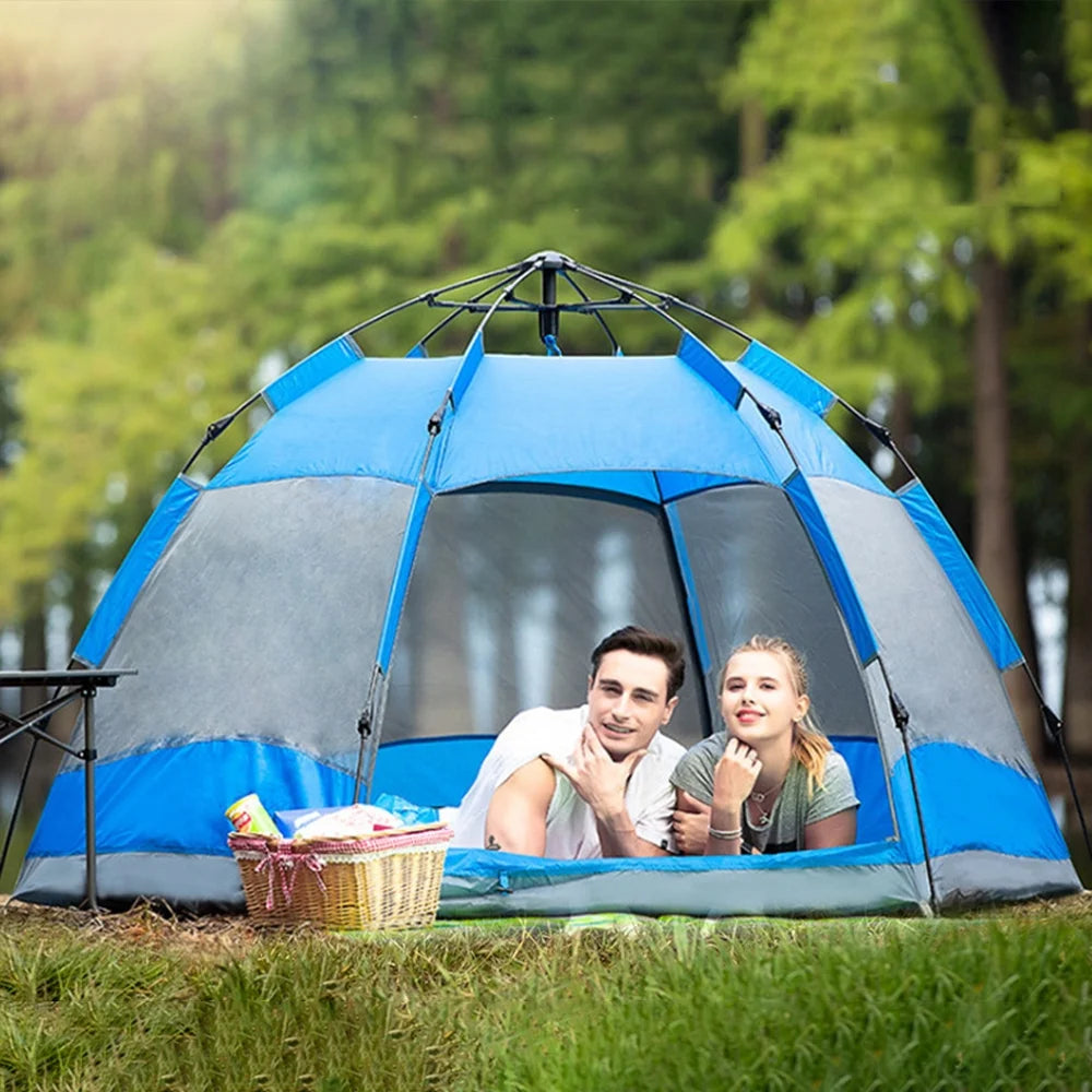 Two Layer Waterproof Dome Tent for 5 8 People Q3058