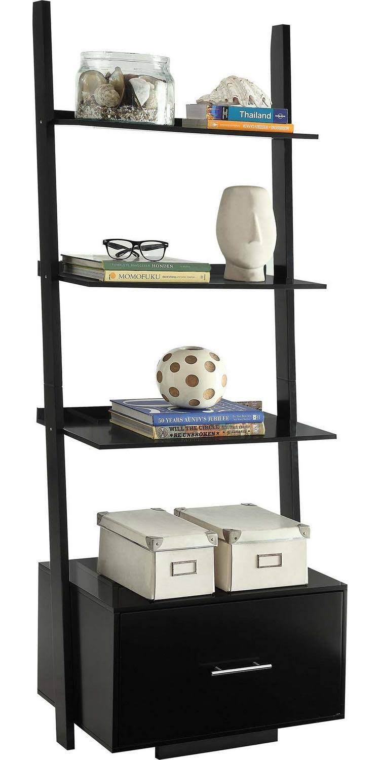 Ladder Bookcase with File Drawer B60196