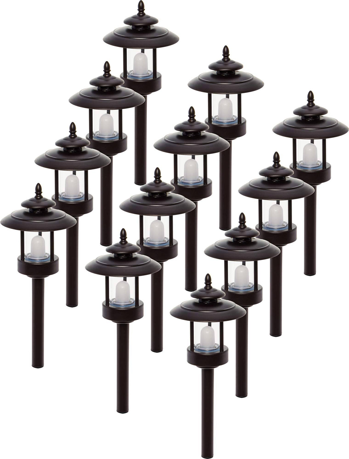 12 Pack 100 Lumen Low Voltage LED Pathway Light Landscape Lights (Bronze) W223378
