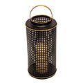 Black Metal Grid Candle Holder U9169
