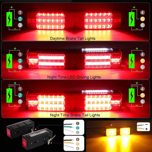 12V Submersible Rectangular LED Trailer Light Kit, Pack of 2 S292988
