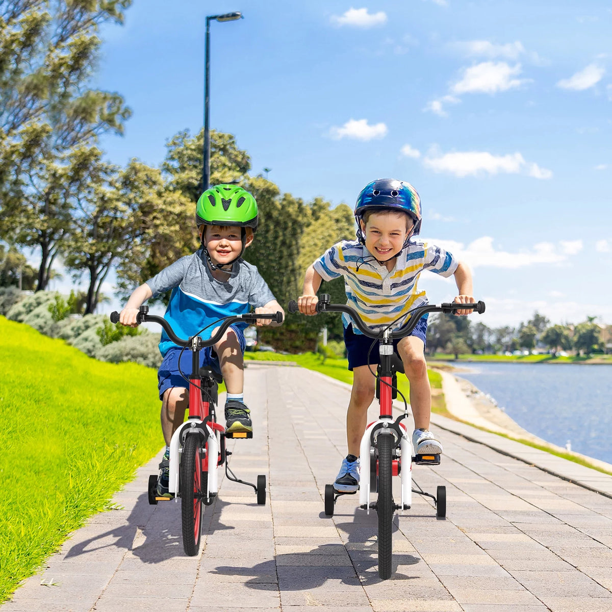 16'' Kid's Bike with Training Wheels & Basket Q7733