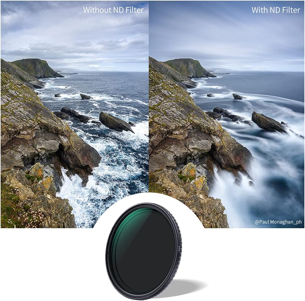 77mm Variable ND Lens Filter Kit (2 Pcs) ND2-ND32 with TPU Filter Cap B689367