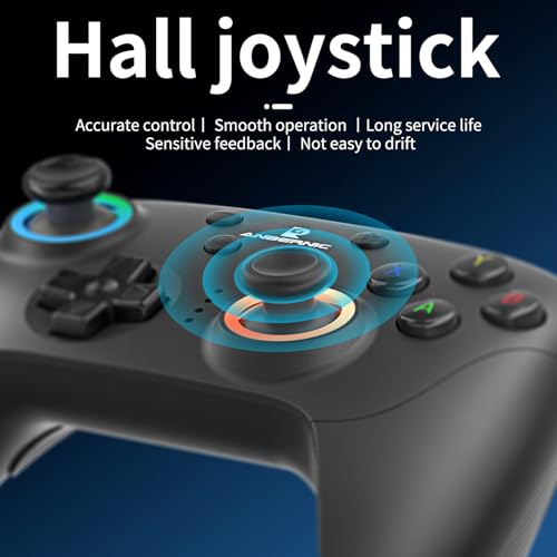 Wireless Gaming Controller 2.4G Gamepad Hall Effect RGB Lights V557