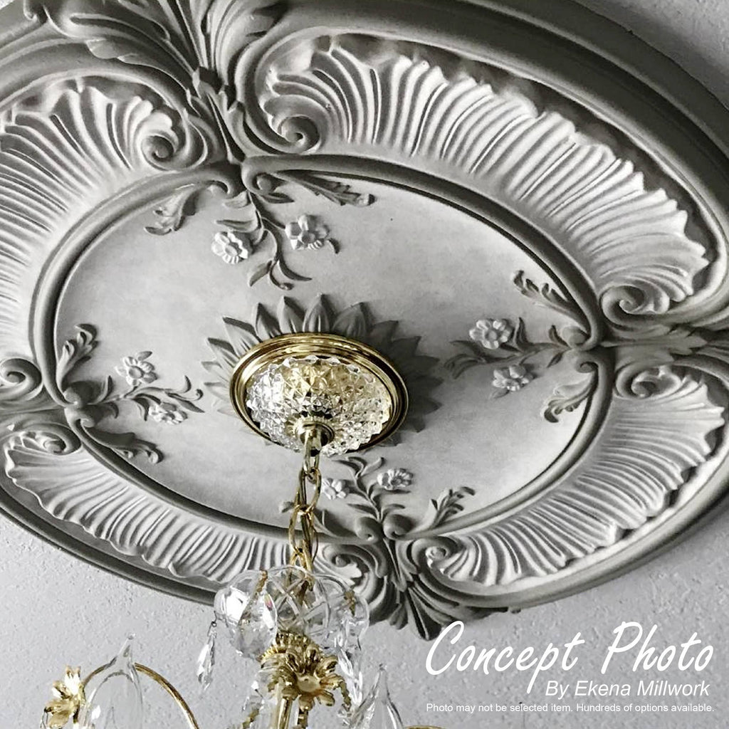 Leaf Ceiling Medallion, Hand-Painted Night Shade T30797