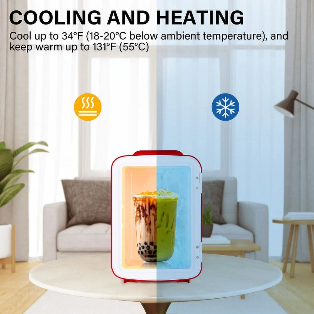 Portable Mini Fridge Cooler and Warmer 4L Red R929711