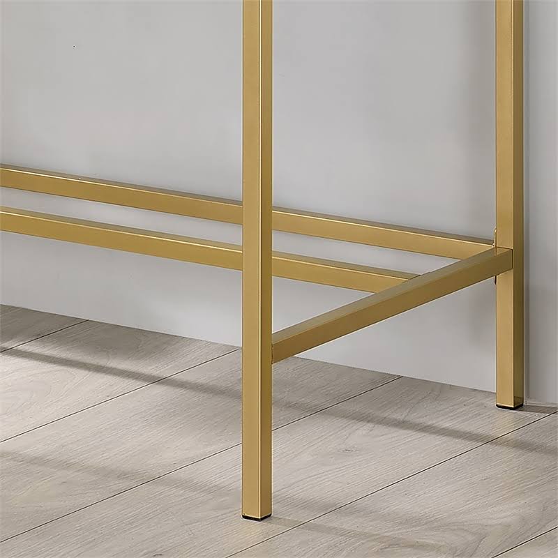 Olive and Gold Wood Writing Desk with USB Port V4213