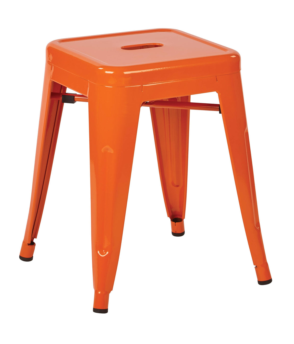 Orange Metal Backless Stool Q35832