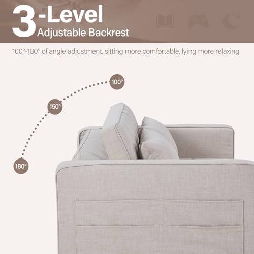 Grey 3-in-1 Convertible Sleeper Sofa Bed M66999