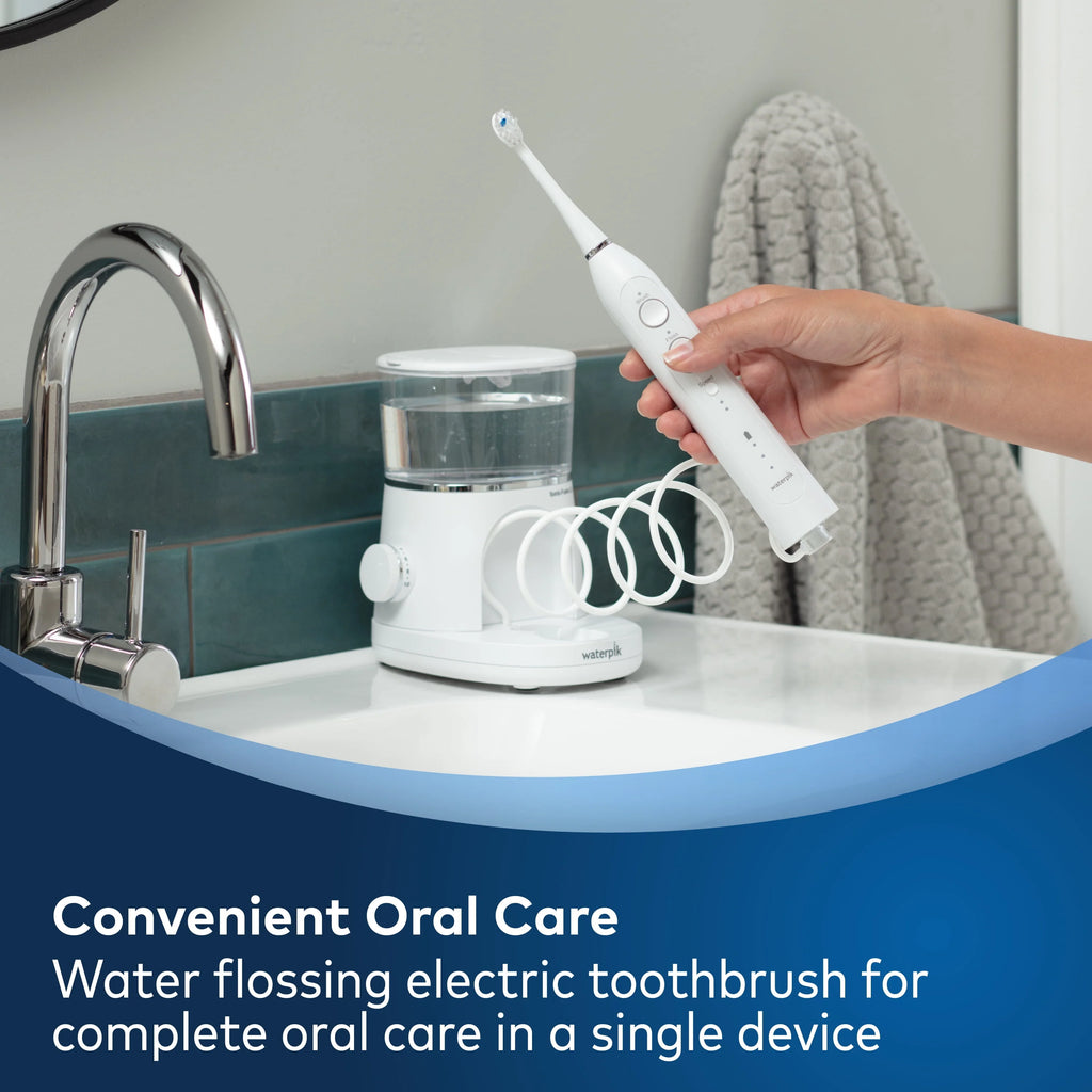White Flossing Electric Toothbrush Set A45454