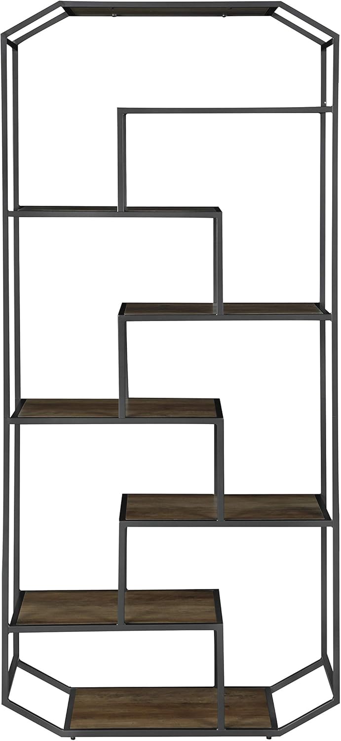 Rustic Brown and Dark Grey Bookcase R299