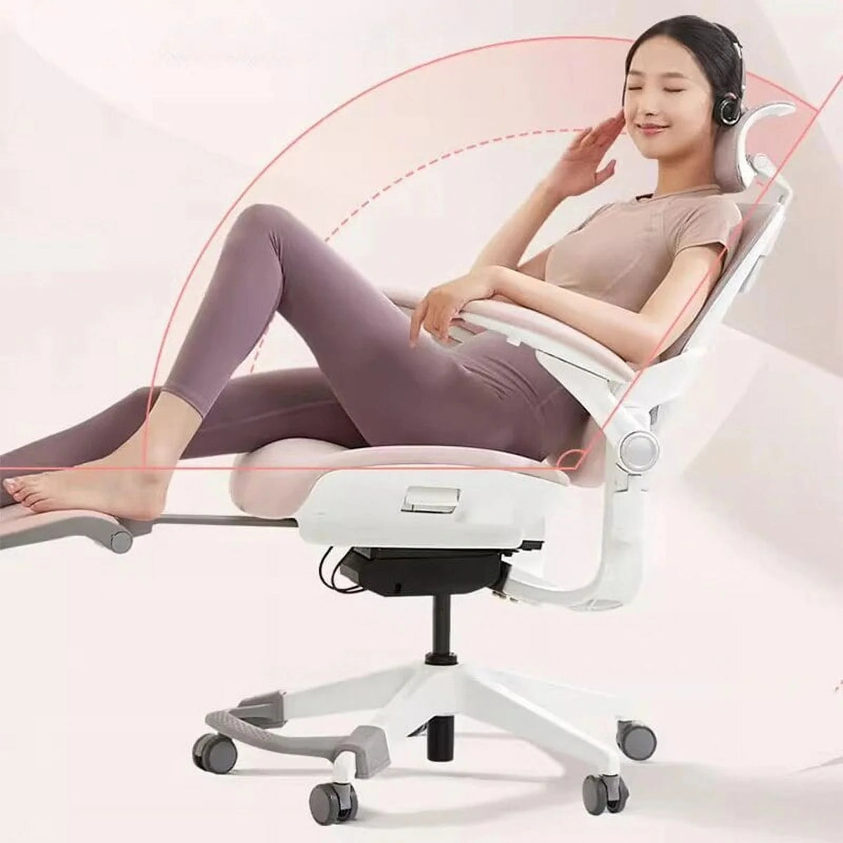 White Rocking Office Chair with Cushion F98413