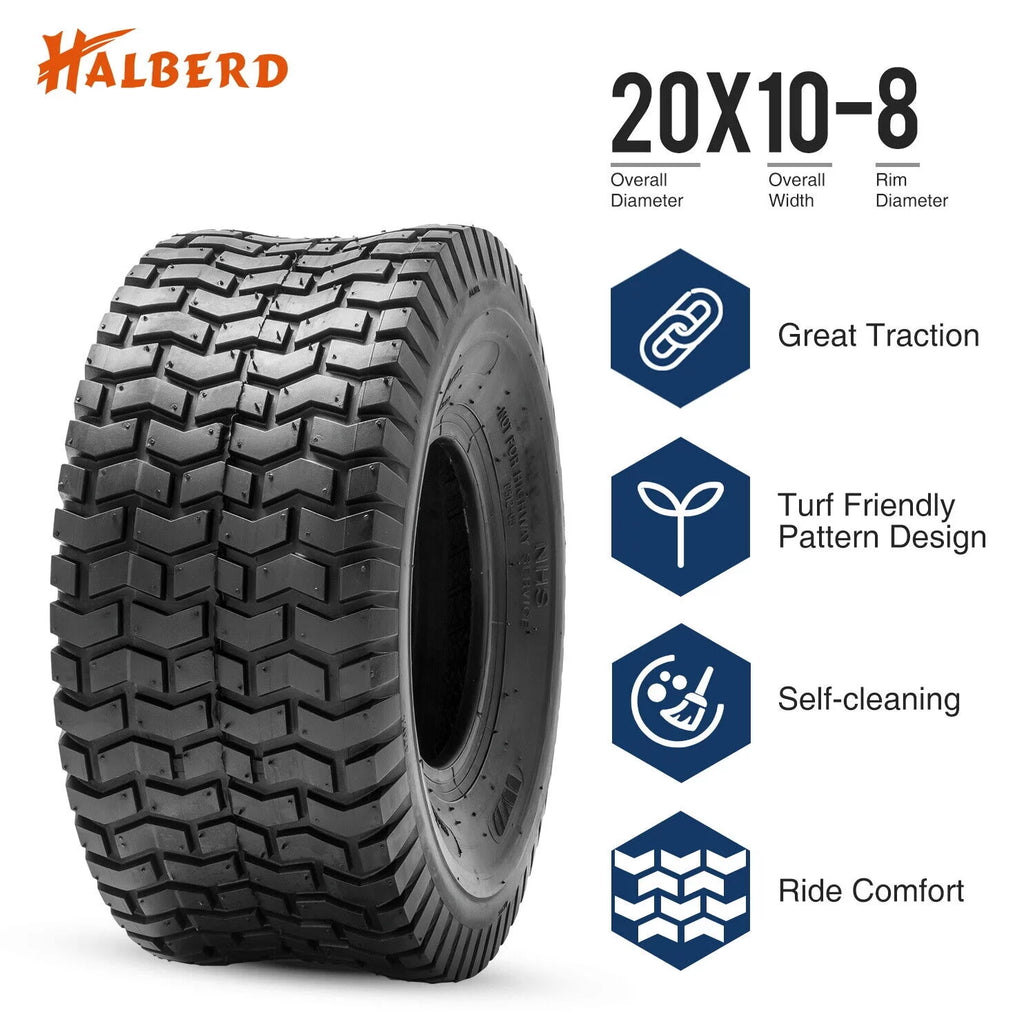 20x10.00-8 Lawn Mower Tires 4PR Heavy Duty Tubeless Y4181
