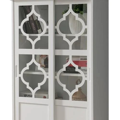 White Wood China Display Cabinet V754411