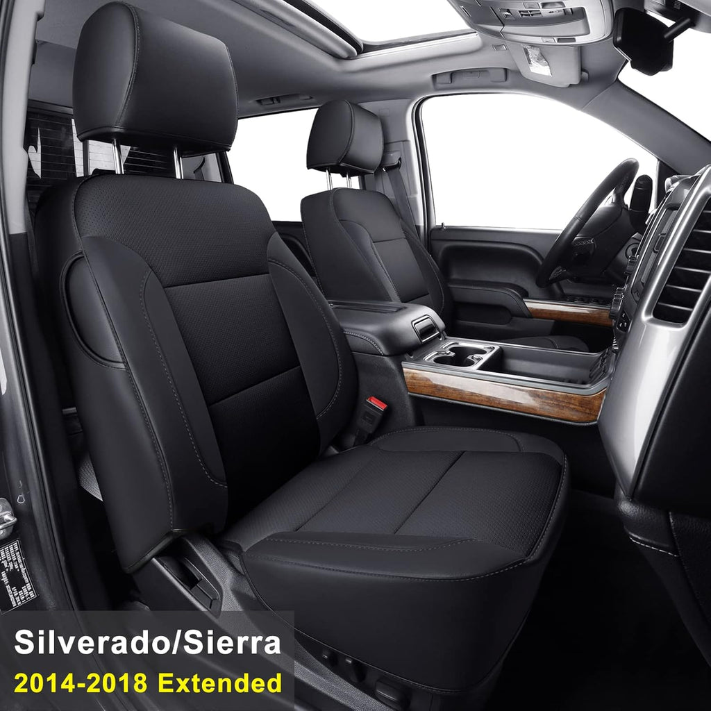 Custom Fit Seat Covers for Chevy Silverado Sierra 1500 Crew Cab (Black) O592