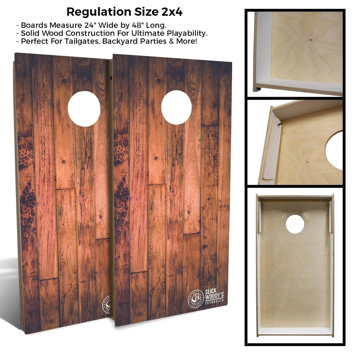 Solid Wood Cornhole Board Set, Multicolor F73783