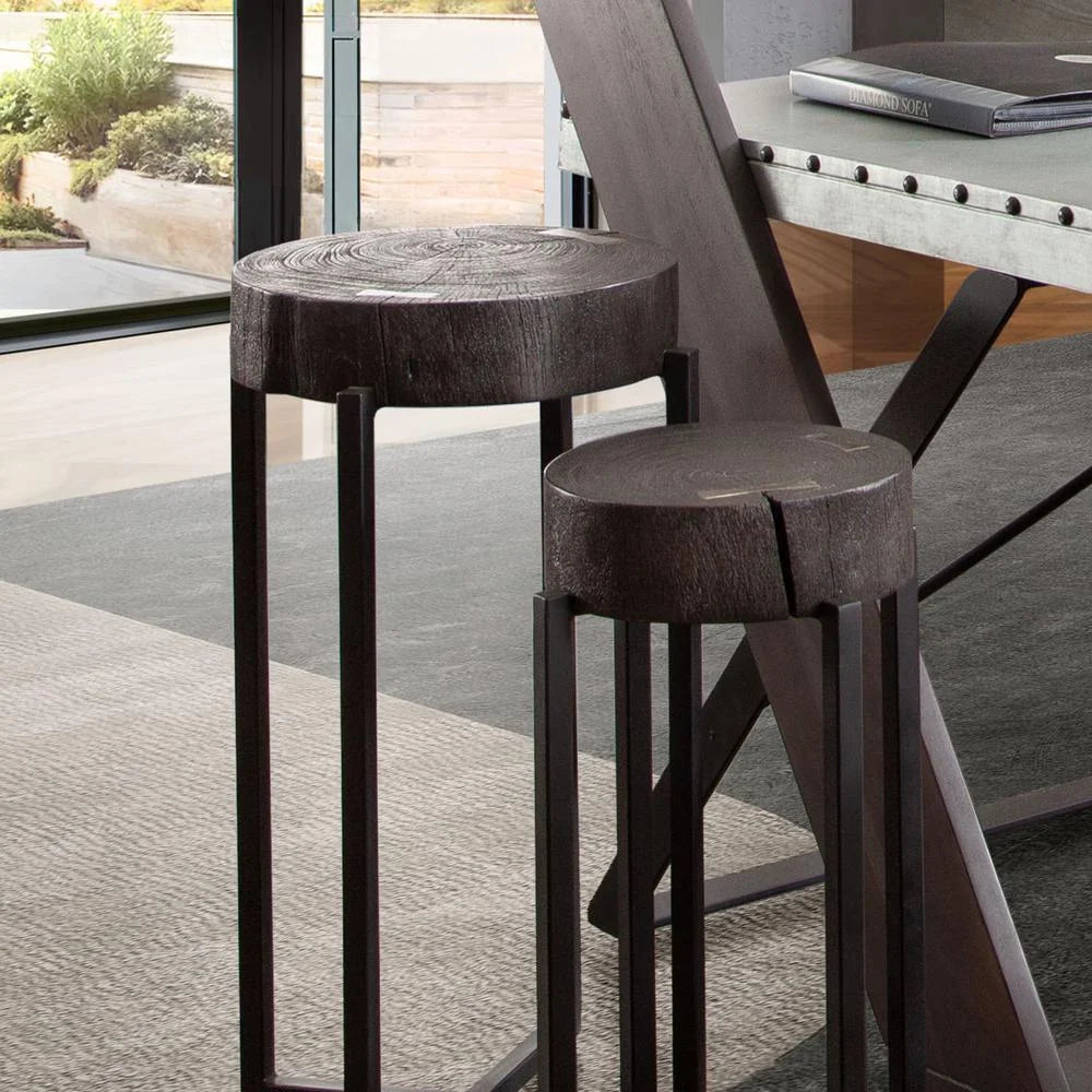 Espresso Accent Table with Mango Wood Top U53249