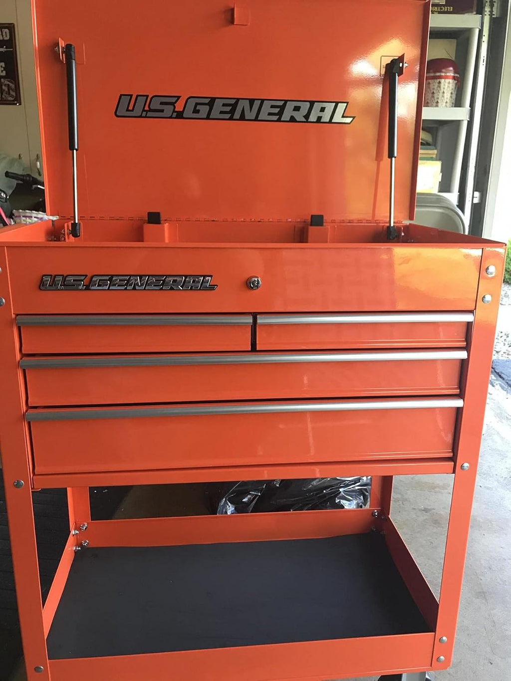 Orange Glossy 4 Drawer Roller Cart Tool Cabinet Storage Chest Y93114