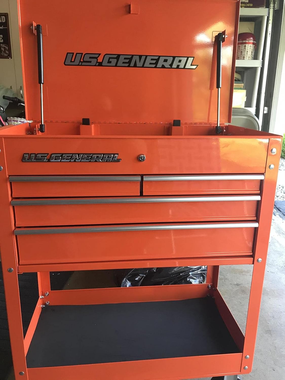 Orange Glossy 4 Drawer Roller Cart Tool Cabinet Storage Chest Y93114