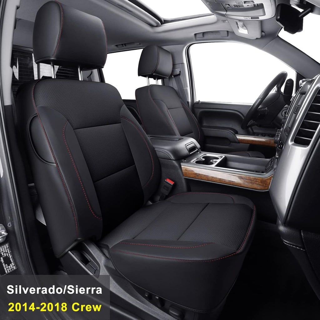 Custom Fit Seat Covers for Chevy Silverado Sierra 1500 Crew Cab (Black) O592