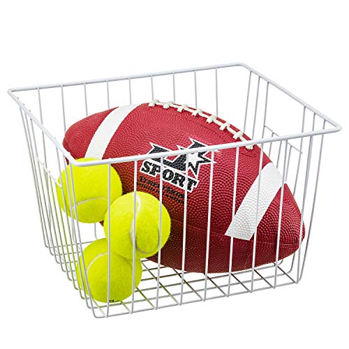 Upright Freezer Organizer Bins, 6Pcs White Wire Storage Baskets with Built-in Handles Y805524