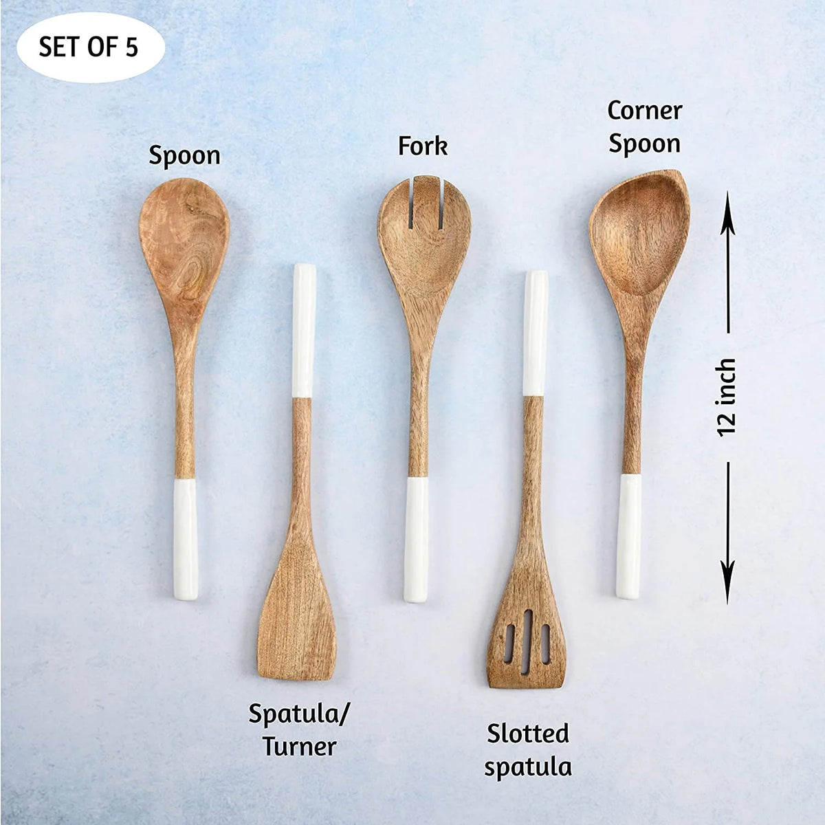 Set of 5 Acacia Wood Spoons A6571