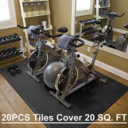 20 Pcs Black Interlocking EVA Foam Exercise Mats O1840