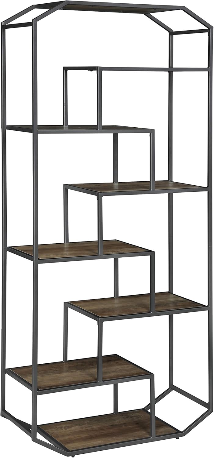 Rustic Brown and Dark Grey Bookcase R299