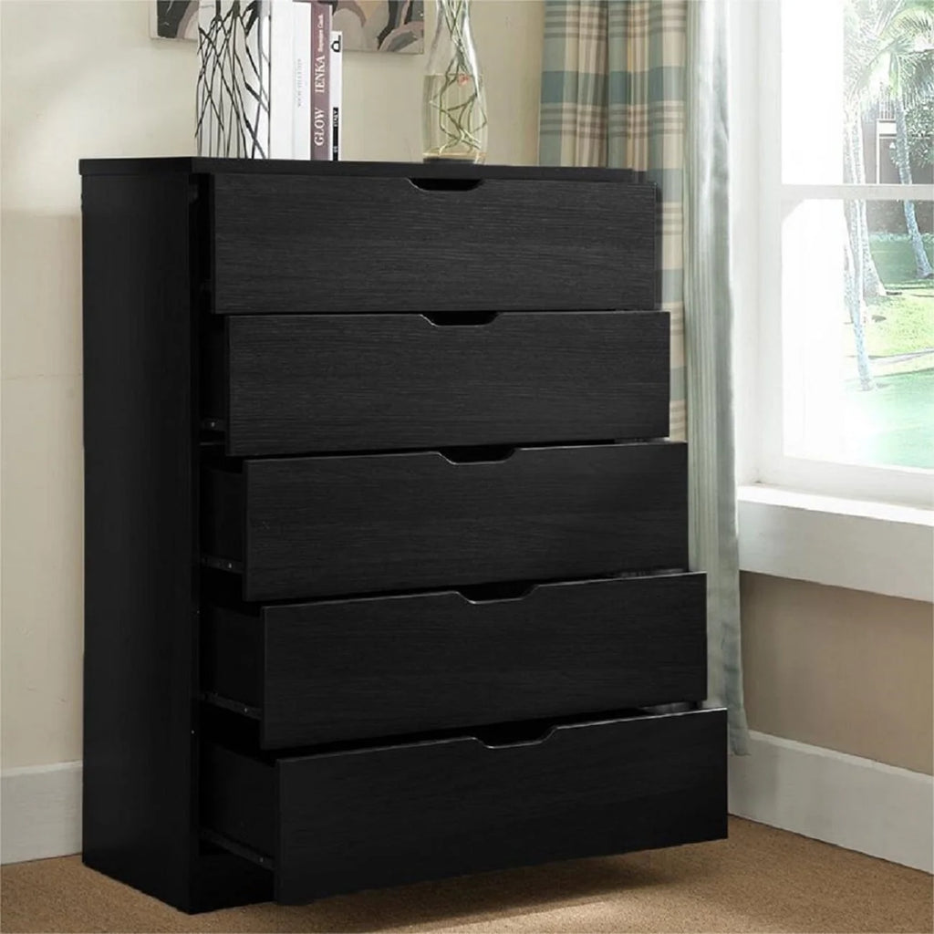 Brown 5 Drawer Wood Dresser N110168