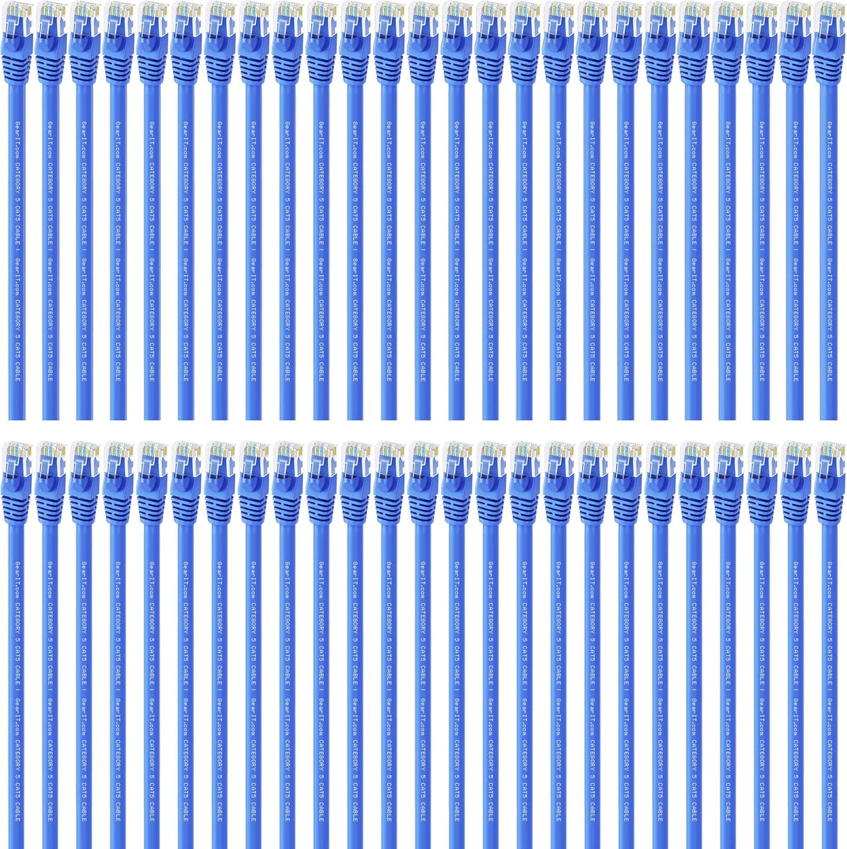 50-Pack Cat5e Ethernet Patch Cable 3 Feet Blue C419