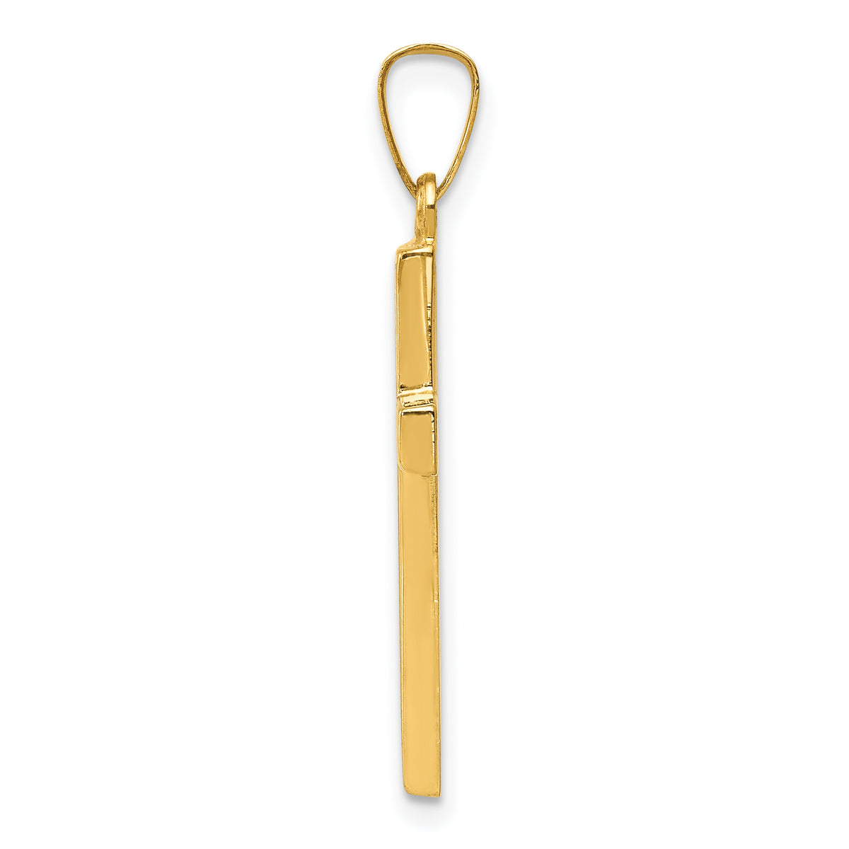 14K Yellow Gold Hollow Cross Pendant Charm S3548